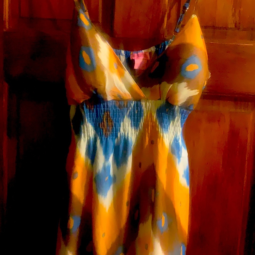 Summer print sleeveless dress mid maxi